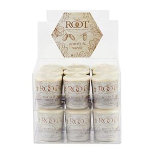 root candles scented votive candles beeswax blend premium handcrafted 20-hour votives, 18-count, acorn & suede