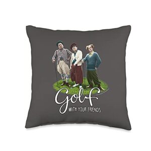 TTS The Three Stooges Golf with Your Friends Throw Pillow, 16x16, Multicolor