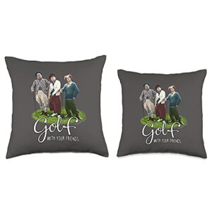 TTS The Three Stooges Golf with Your Friends Throw Pillow, 16x16, Multicolor