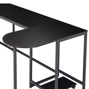 Merax U-Shaped Computer, Industrial Corner Writing CPU Stand, Gaming Table Workstation Home Office Desk, 78.7" L x 47" W x 30.1" H, Black