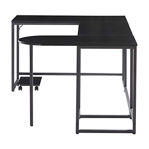 Merax U-Shaped Computer, Industrial Corner Writing CPU Stand, Gaming Table Workstation Home Office Desk, 78.7" L x 47" W x 30.1" H, Black