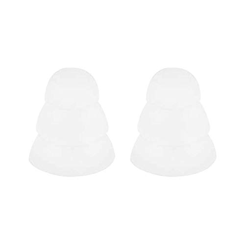 BLUEWALL Triple Flange Ear Tips Replacement Eartips Earbuds Gel Cushion for in-Ear Headphones, Fit Most Sony Senso TOZO JBL Earbuds with 3.8mm Connect Hole, Noise Isolation, S/M/L Size 9 Pairs, White