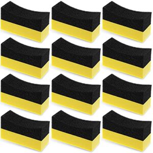 frienda 12 pieces tire contour dressing applicator pads color polishing sponge wax buffing pads tire shine applicator pads cleaning sponges for car glass, painted steel, porcelain and more