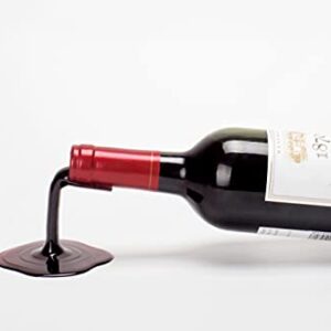 PLAYABLE ART Spilled Wine Bottle Holder - Fun and Unique Way to Display Your Favorite Wine - Red (Set of 2)