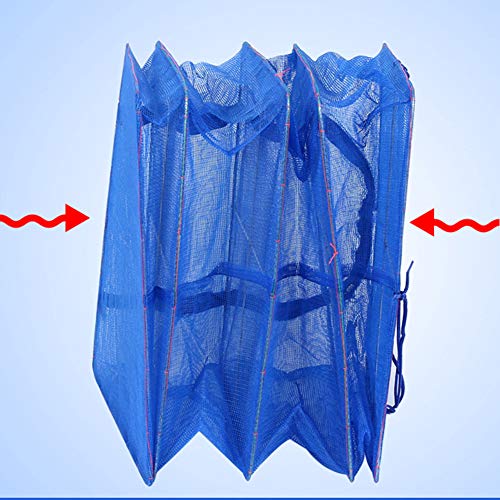 Coolbeauty 4 Layers Meat Drying Net, Foldable Nylon Fish Net Drying Rack, Folding Vegetable Food Dehydrator Receive Storage Carrying Bag with Zipper Blue (15.7X15.7inch/40X40cm cm)