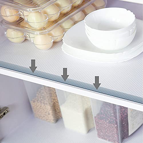 Bikoplmn Shelf Liners for Kitchen Cabinets and Drawers, Non Adhesive Anti Slip Fridge Mats, Food Grade Refrigerator Liner, 13.7 X 58.1 Inches