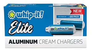 whip-it! elite premium aluminum n2o whipped cream chargers 100-pack box