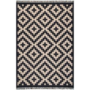 nuLOOM CTTR09A-406 Annalise Modern Aztec Indoor/Outdoor Area Rug, 4' x 6', Black Restaurant