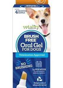 Vetality Brush Free Oral Gel for Dogs | Vet Formulated Dental Care with ProLong Technology | Cleans Teeth and Gums