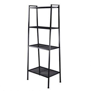 HOYOC 4-Tier Rustic Industrial Bookshelf Display Décor Accent Free Standing Bookcase Storage Rack Shelves Metal Frame for Living Room, Bedroom, Kitchen, Bathroom, Home Office,Black