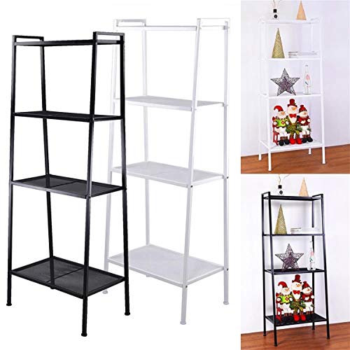 HOYOC 4-Tier Rustic Industrial Bookshelf Display Décor Accent Free Standing Bookcase Storage Rack Shelves Metal Frame for Living Room, Bedroom, Kitchen, Bathroom, Home Office,Black