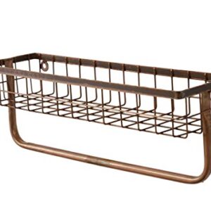 Your Heart's Delight Copper Finished Single Tier Metal Wire Wall Shelf with Towel Holder