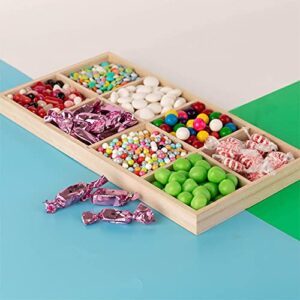 Hammont Rectangular Sectional Wooden Trays - 2 Pack - 7”x14”x1.25” - Eco Friendly Decorative Wooden Tray for Dry Fruits & Candies | Organic Wooden Tray for Gift & Home Décor