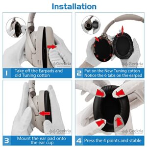 Geekria QuickFit Replacement Ear Pads for Sony WH-1000XM3 Headphones Ear Cushions, Headset Earpads, Ear Cups Repair Parts (Silver)