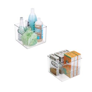 soko design 2-pack clear plastic storage bins, storage container for pantry | clear storage containers, stackable storage bins | plastic storage bins for pantry, fridge container…