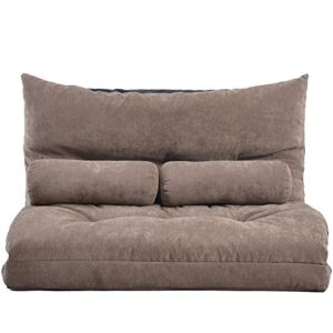 ltt folding futon sofa,sofa bed, dual-purpose multi-functional adjustable video gaming sofa lounge sofa with two pillows