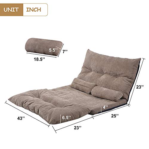 LTT Folding Futon Sofa,Sofa Bed, Dual-Purpose Multi-Functional Adjustable Video Gaming Sofa Lounge Sofa with Two Pillows