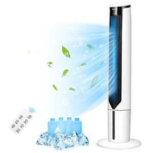 costway evaporative cooler, include remote control, 4 ice packs, portable bladeless cooler with 3 modes, 3 speeds, 9h timer, led display, air cooler for indoor use, bedroom (white)