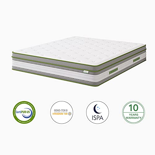 Novilla Queen Size Mattress, 12 Inch Hybrid Pillow Top Queen Mattress in a Box with Gel Memory Foam & Individually Wrapped Pocket Coils Innerspring for a Cool & Peaceful Sleep