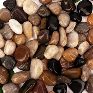 18 Pounds Pebbles Aquarium Gravel River Rock, Natural Polished Decorative Gravel, Polished Pebbles,Garden Ornamental River Pebbles Rocks, Mixed Color Stones for Landscaping Vase Fillers (18.3)