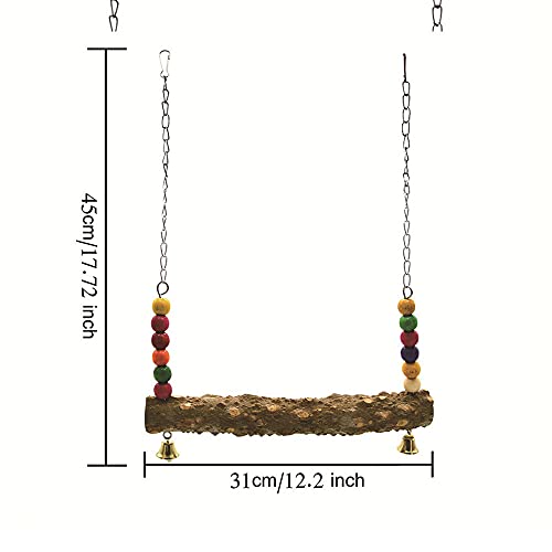 Wooden Chicken Swing Toys-Colorful Chicken Stand Perch Toy Handmade Bird Swing Toy Chicken Coop Accessories for Chicken, Swing Toys with Natural Wooden for Parrot Training，Hens, Medium&Large Bird