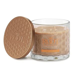 root candles honeycomb beeswax blend scented candle, 12-ounce, ginger patchouli