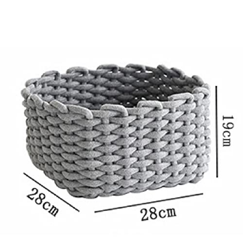 UXZDX Hand-Woven Thick Cotton Storage Box Toy Snack Key Sundries Storage Tray Basket Desktop Storage Box (Color : White)