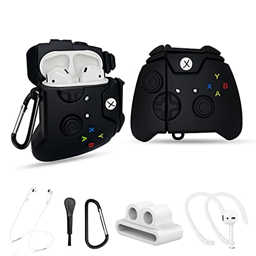 Cover for Airpods 2/1 Case, WQNIDE 6 in 1 Accessories Set Protective Airpods Cover, Unique Fashion Funny Cute 3D Cartoon Game Controller AirPod Silicone Case Cover Design for Boys Girls Men