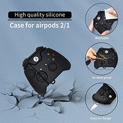 Cover for Airpods 2/1 Case, WQNIDE 6 in 1 Accessories Set Protective Airpods Cover, Unique Fashion Funny Cute 3D Cartoon Game Controller AirPod Silicone Case Cover Design for Boys Girls Men