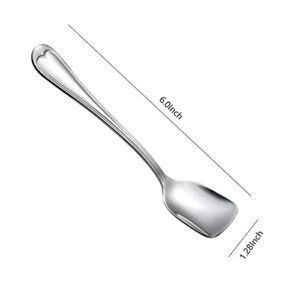 Ice Cream Spoons, Shovel Spoons, 18/10 Stainless Steel Spoons set of 6, Dessert Spoons 6.0-inch, Silver