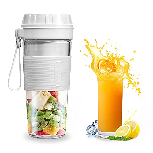 Portable Blender,Mini Blender for Shakes and Smoothies,50W High Power Personal Blender with Rechargeable USB, Made with BPA-Free Material Portable Juicer (White)