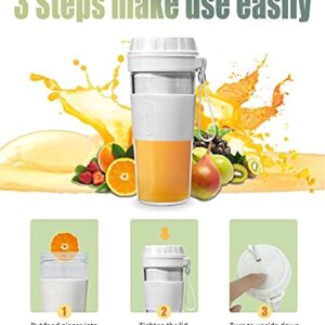 Portable Blender,Mini Blender for Shakes and Smoothies,50W High Power Personal Blender with Rechargeable USB, Made with BPA-Free Material Portable Juicer (White)