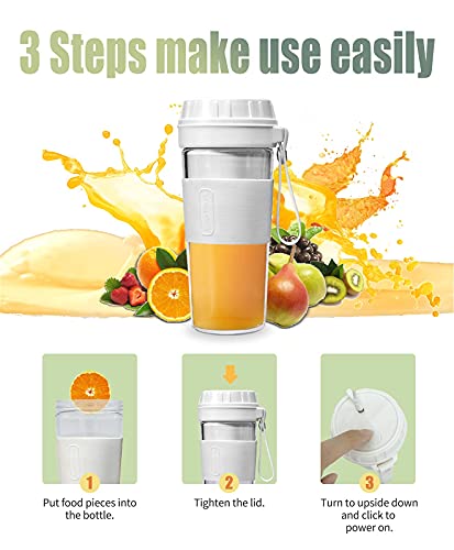 Portable Blender,Mini Blender for Shakes and Smoothies,50W High Power Personal Blender with Rechargeable USB, Made with BPA-Free Material Portable Juicer (White)