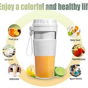 Portable Blender,Mini Blender for Shakes and Smoothies,50W High Power Personal Blender with Rechargeable USB, Made with BPA-Free Material Portable Juicer (White)