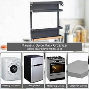 Magnetic Spice Rack,Magnetic Paper Towel Holder Super Magnetic Shelf Spice Rack Spice Organizer for Kitchen Organization and Storage Kitchen Storage Magnetic Spice Rack for Refrigerator Black