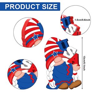 3 Pieces Patriotic Table Decorations American Gnome Wooden Signs Wood Freestanding Table Centerpieces for American Independence Day Memorial Day Veteran Day Party Decor (Classic Style)