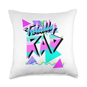 totally rad 80's hipster retro vintage party 1980's-party-theme-style totally-rad 80s casual hipster v.10 throw pillow, 18x18, multicolor