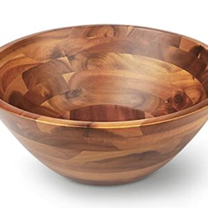 AIDEA Acacia Wood Serving Bowl for Fruits or Salads, 11" Diameter x 4.5" Height, Wooden Single Salad Bowl