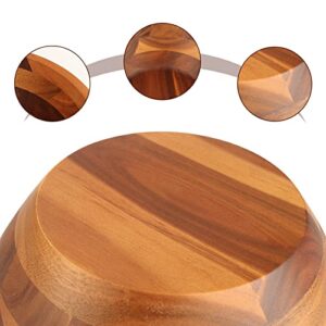 AIDEA Acacia Wood Serving Bowl for Fruits or Salads, 11" Diameter x 4.5" Height, Wooden Single Salad Bowl