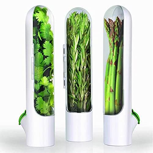 Fresh Herb Keeper, Vegetable Preservation Bottle Vanilla Keep-Fresh Cup Keeps Greens and Vegetables Fresh for Cilantro Mint Parsley Asparagus