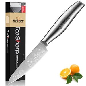 toosharp paring knife for cooking, update fit non-stick peel, lightweight and convenient, easy to control for home kitchen/restaurant/travel, 304 stainless steel handle, good helper for cooking