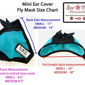 Star Point Horsemanship Miniature Horse Ear Cover Fly Mask (Medium 33In-38In, Light Blue)