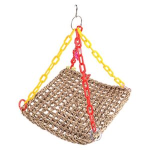 popetpop straw rope parrot swing perch birds flying trapeze toy parakeets molar toys parrot macaw training toys parakeets biting plaything hanging toy