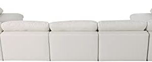 Meridian Furniture Plush Collection Contemporary Down Filled Cloud-Like Comfort Overstuffed Velvet Upholstered Modular U-Shaped Sectional, 7-Seater, Armless, Cream