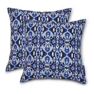 vera bradley by classic accessories water-resistant outdoor throw pillows, 18 x 18 x 8 inch, 2 pack, ikat island