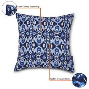 Vera Bradley by Classic Accessories Water-Resistant Outdoor Throw Pillows, 18 x 18 x 8 Inch, 2 Pack, Ikat Island