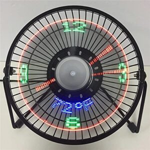 tkus usb led clock mini fan with real time temperature display desktop 360 cooling fans for home office summer