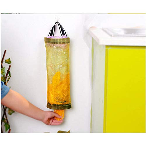 ZALING Carrier Bag Holder Dispenser Mesh Hanging Bag Kitchen Storage For Carrier Bag Plastic Bag Bin Bag ,Style 2