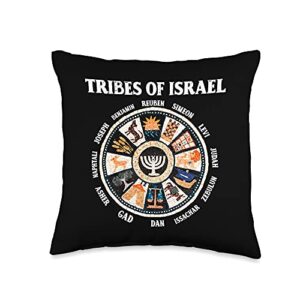 hebrew israelite judah yah co. 12 twelve tribes of israel hebrew israelite judah jerusalem throw pillow, 16x16, multicolor
