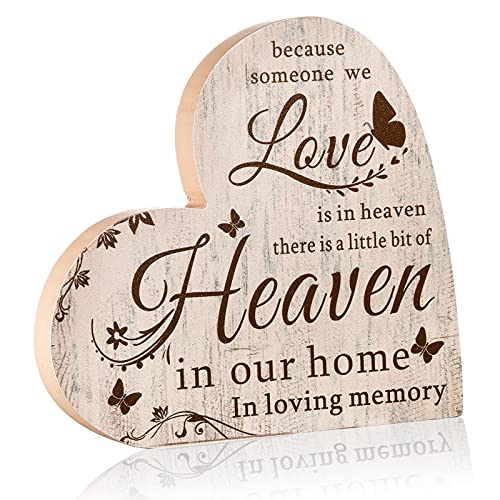 Sympathy Gift Bereavement Memorial Decor Sign Loss of Loved One Remembrance Sign Heart Memorial Present Condolence Sign Loss of Mother Father Sympathy Gift for Home Living Room Table Centerpiece Decor